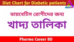 'ডায়াবেটিস রোগীদের জন্য খাদ্য তালিকা | ‌Diet Chart for Diabetic patients | ডায়াবেটিস রোগীদের খাবার'