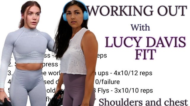 'WORKOUT WITH LUCY DAVIS FIT!! Shoulders and Chest. Late night workout. #Upperbody #DumbbellOnly'