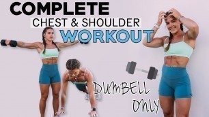 'Dumbbell ONLY Shoulder & Chest Workout (At Home Workout)'