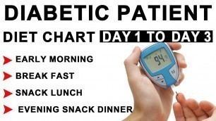 '3 Days Healthy Diet Chart For Diabetic Patients Cure and Control'