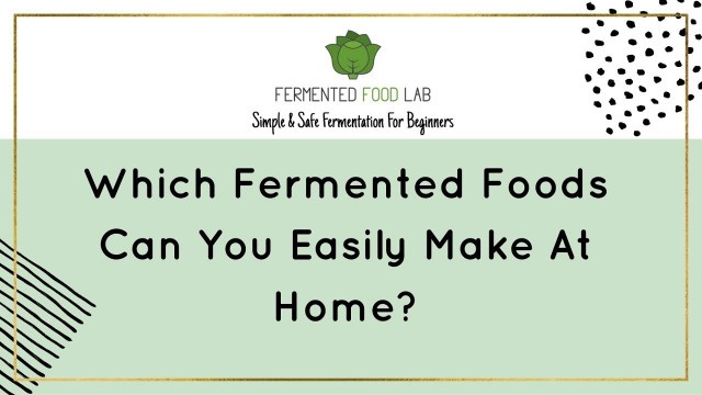 'Which fermented foods can you easily make at home?'