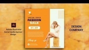 'Fashion Sale Banner, Instagram post Design in adobe illustrator CC | Social Media Post Design'