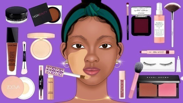 '메이크업 ASMR | 매력적인 서양인 메이크업 | BLACK BEAUTY MAKEUP ANIMATION | MAKEUP FOR DARK SKIN'