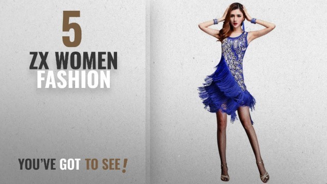 'Zx Women Fashion [2018 Best Sellers]: Z&X Dancewear Women 1920s Gatsby Sequin Embellished Fringed'