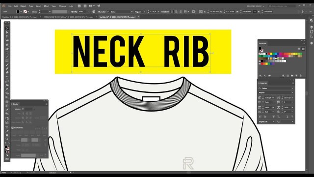 'T-shirt Rib in adobe illustrator'