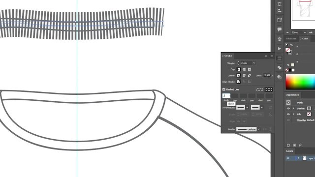 'Illustrator Rib Collar Tutorial 2022 How to create Ribbed Collar Fashion Flat Sketch'