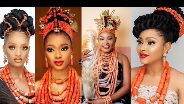 'Nigerian Igbo bridal beaded look styles'