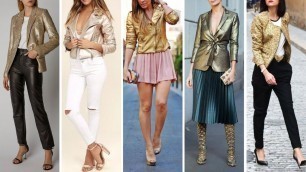 'MODA Y OUTFITS 2022 CON CHAQUETA Y BLAZER EN DORADO