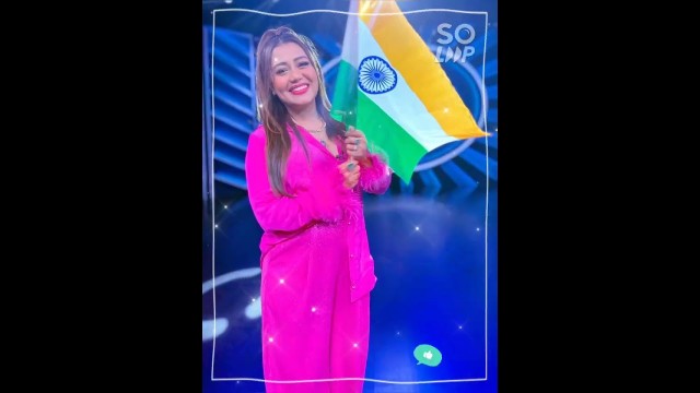 'Neha Kakkar with indian flag #fashionworld#shorts#nehakakkar#nehakakkarhostingflag#nehakakkaron15aug'