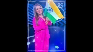 'Neha Kakkar with indian flag #fashionworld#shorts#nehakakkar#nehakakkarhostingflag#nehakakkaron15aug'