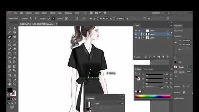 'Fashion design on illustrator   thiết kế thời trang illustrator'