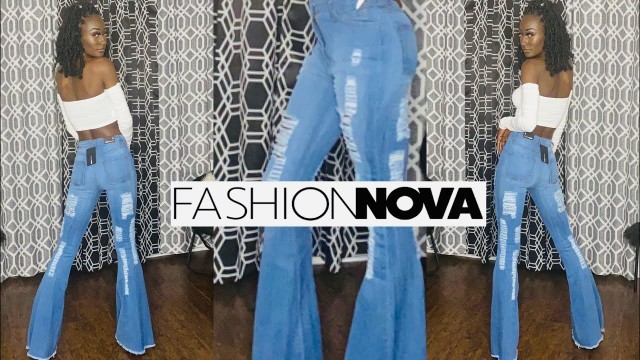 'Fashion Nova’s Best Selling Flare Jeans | 2020 Try On Haul | Flare bell bottom jeans | StonieVonne'