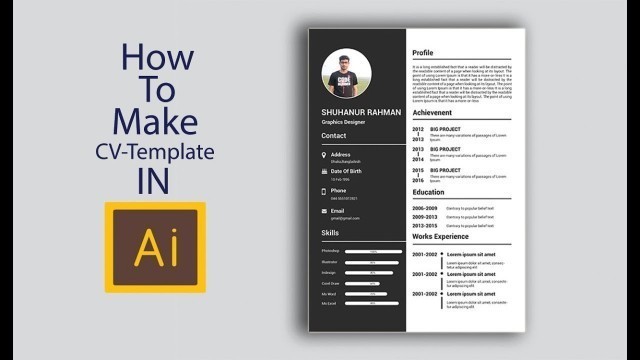 'How to Create a Creative CV/Resume Template  Design in Adobe Illustrator CC Tutorial'