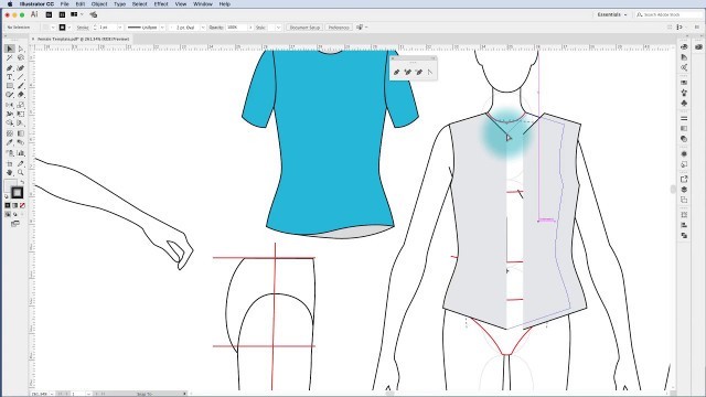 'How to draw a fitted teeshirt in Adobe Illustrator'