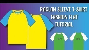 'Raglan T-Shirt Fashion Flat Sketch in Adobe Illustrator Tutorial for Fashion Techpack'