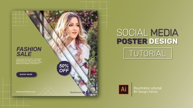 'Poster Design in illustrator cc | Fashion Add Design | Social Media Ad'