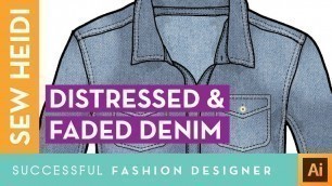 'Distressed & Faded Denim Effect in Illustrator'