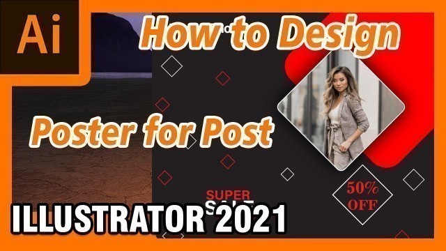 'How to Design Poster Fashion for Post with illustrator 2021'