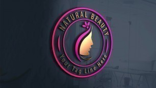 'Natural Beauty Salon Logo Design in Adobe illustrator CC 2021||Fashion logo design||Rasheed RGD'