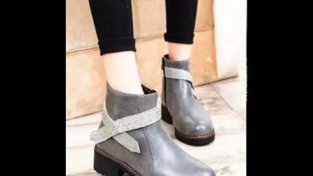 'Leather short boots women fashion boots.avi'