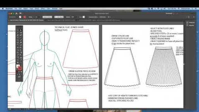 'Video: How to create a Pleated Skirt in Adobe Illustrator'