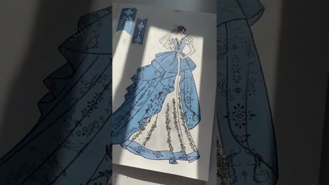 'fashion sketchbook asmr / blue dress  