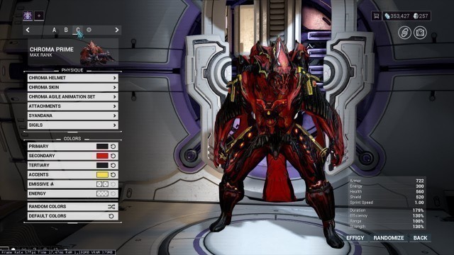 'Chroma Fashion Frame (Warframe)'