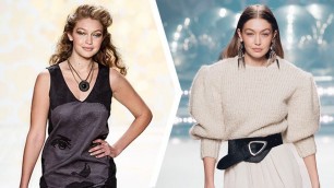 'Gigi Hadid on the runway then Vs. now #shorts'