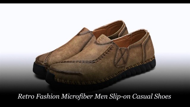 'Retro Fashion Microfiber Men Slip-on Casual Shoes'