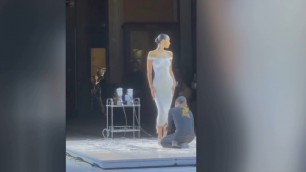 'Bella Hadid wows in spray painted Coperni dress'