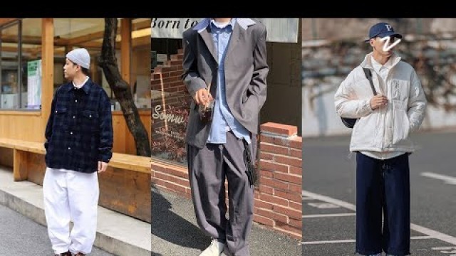 '20 Korean Fashion Baggy Pants Outfit Ideas for Men | Korean Mens Winter Fashion | Style Baggy Pants'