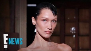 'Bella Hadid Has Dress SPRAY-PAINTED ON During Runway Show | E! News'