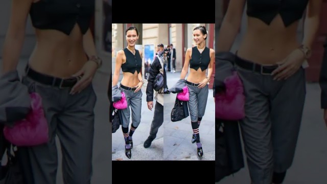 'Bella Hadid out in the Paris streets between shows | Bella Hadid\'s Paris Fashion #bellahadid #pfw'