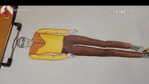 'رسم مانيكان رجالي وتصميم زي رجالي How to draw male figure / male mannequin model /men\'s fashion'