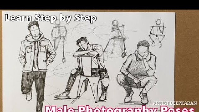 'Draw Male Fashion Photography Poses | Figure Drawing Tutorial | #figuredrawing #draw'