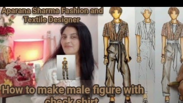 'How to draw male figure Class-21 with Check Shirt Rendering Steadlers Fashion Design Online course'