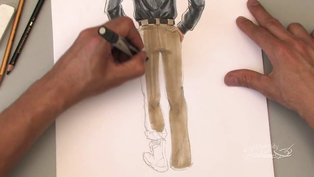 'How to Draw and Illustrate a Male Back Pose - A Fashion Design Lesson Preview'