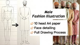 'Men\'s Illustration | Drawing the figure | Easy guide | Art Studio by Srabani'