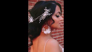 'IVIE Silver pearl hair vine Hair vine for wedding Bridal hairstyle Unique bridal  headpieces Floral'