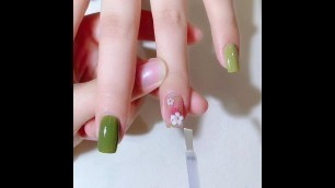 'well-groomed  for Vine green Three-dimensional  five-petal flower nail'