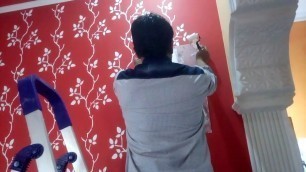 '#Grape vine #stencil wall fashion #Asian paints royale play'