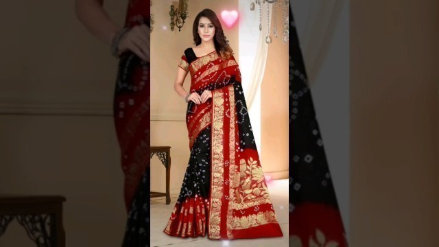 'Wedding Wear Art Silk Bandhani Saree #fashion #weddingwear #saree #artsilksaree'