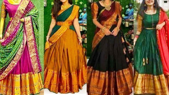 'Latest Kanjivaram Pattu Half Saree Designs