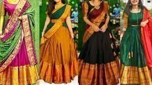 'Latest Kanjivaram Pattu Half Saree Designs