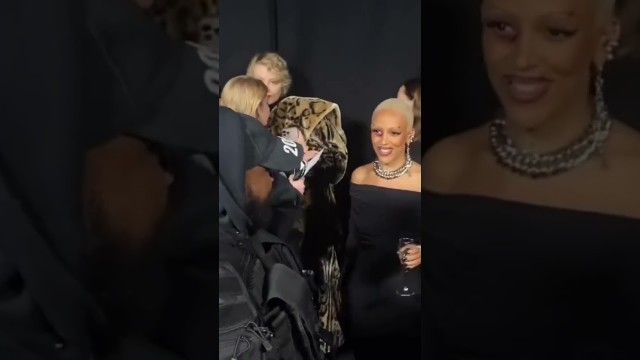 'Doja Cat and Kanye West hugging at the Balenciaga show'