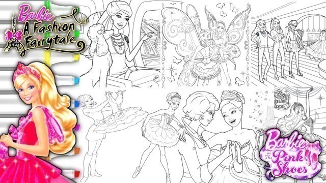 'Barbie movies Coloring Pages | Barbie in The Pink Shoes | Barbie : A Fashion Fairytale Coloring Page'