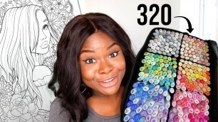'Using ALL 320 MARKERS on a SINGLE COLORING PAGE?!'