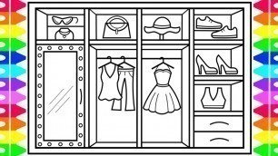 'How to Draw a CLOSET with Clothes 