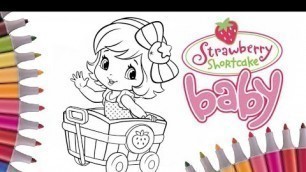 'Baby Strawberry Shortcake & Hello Kitty Coloring Page | Colouring Pages For Girls-Art Colors For Kid'