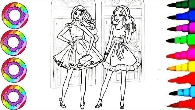 'Colouring Drawings Disney\'s Barbie and Rachel Rainbow Sparkle Dress Coloring Pages Disney Brilliant'